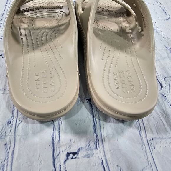 Crocs MENS SIZE 12 Baya Slide Sandals Beige 207627 Two Straps main image 3